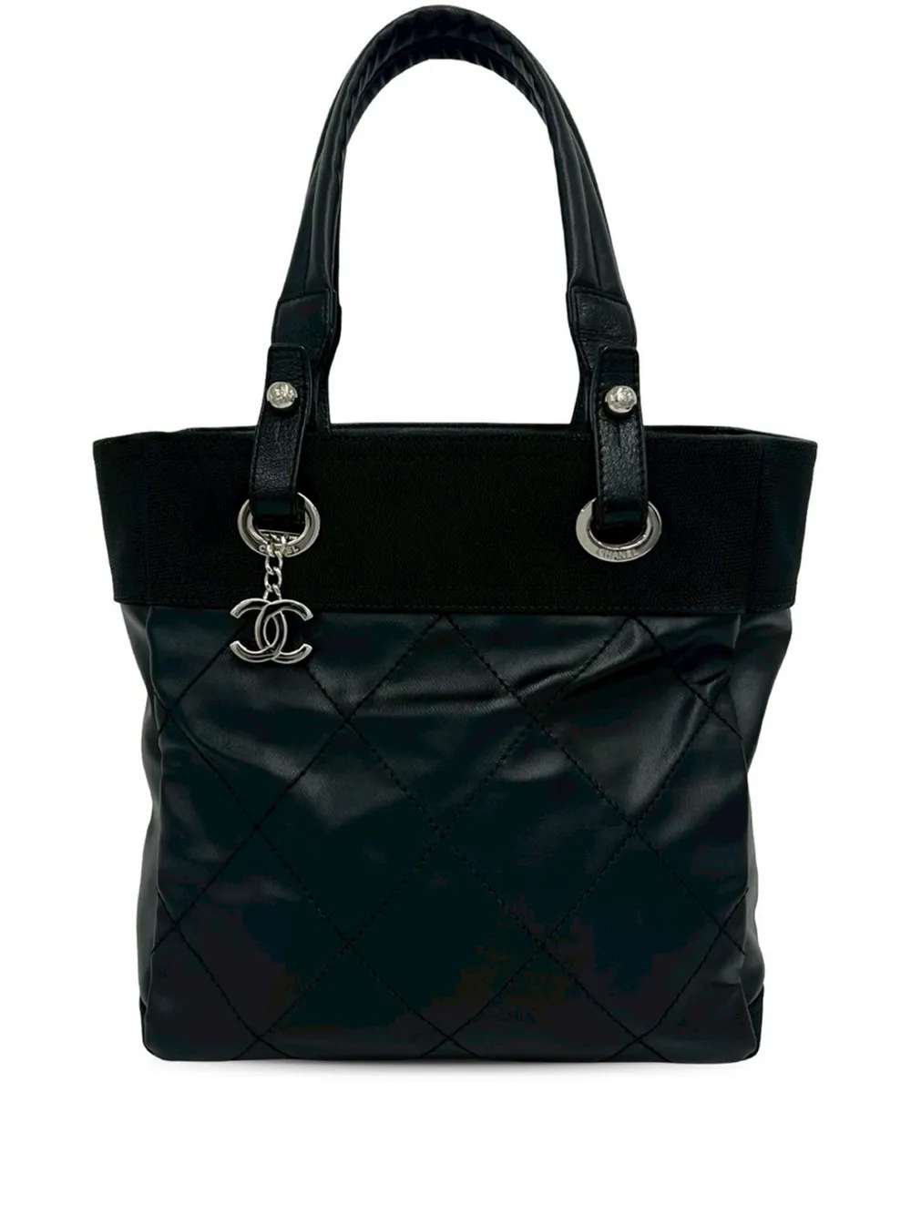 CHANEL Pre-Owned 2014 Small Quilted Coated Canvas Paris Biarritz tote bag - Nero