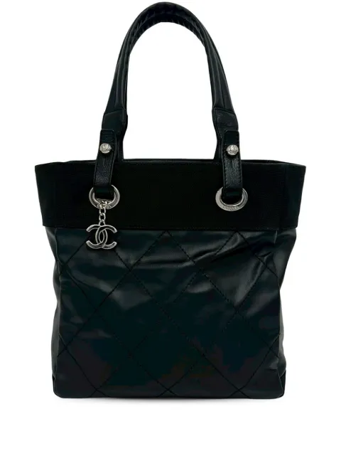 CHANEL Pre-Owned 2014 Small Quilted Coated Canvas Paris Biarritz tote bag