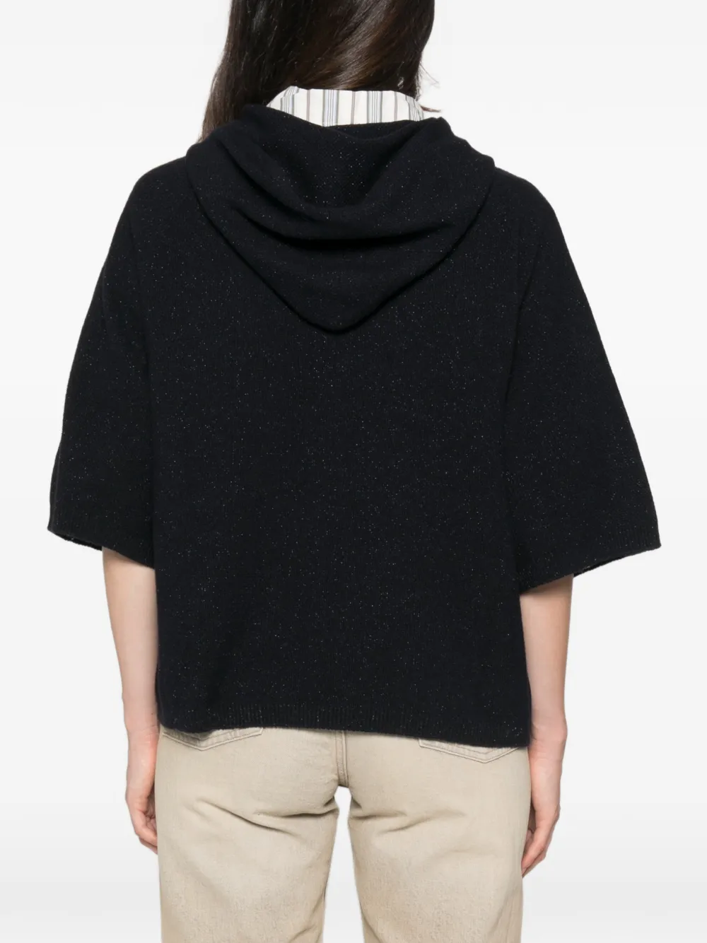 Fabiana Filippi Hoodie met korte mouwen Zwart