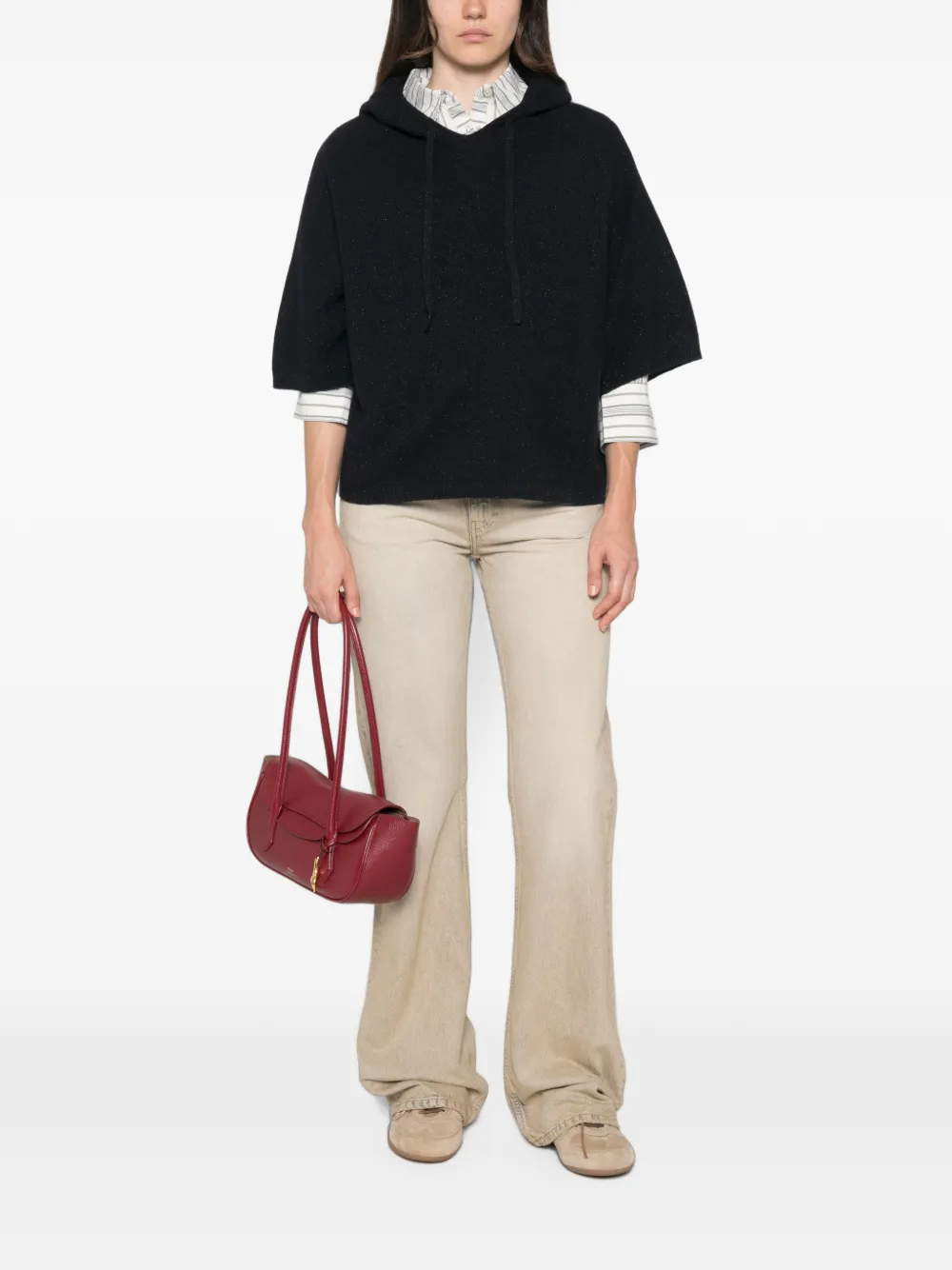 Fabiana Filippi Hoodie met korte mouwen Zwart
