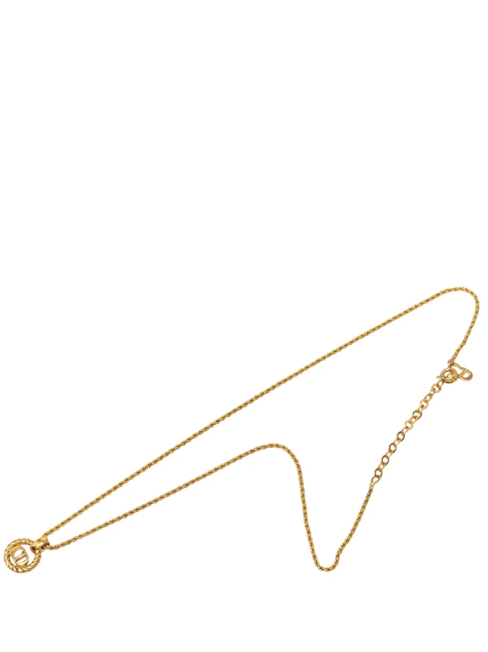 Christian Dior Pre-Owned 20th Century Gold Plated CD Logo Pendant Necklace costume necklace - Oro