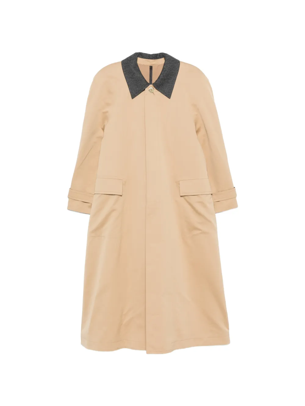 Carven contrasting-collar storm-flap coat - Toni neutri