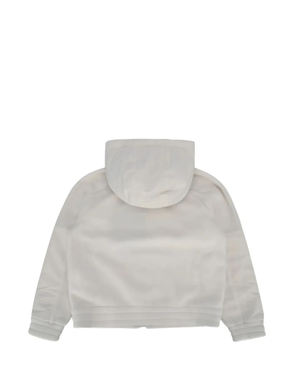MONCLER GRENOBLE KIDS Hoodie met geborduurd logo en rits Wit