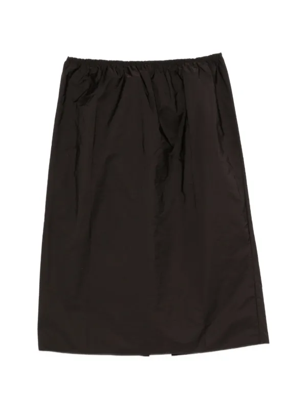 Carven Pearl-embellished Gathered Midi Skirt in Brown