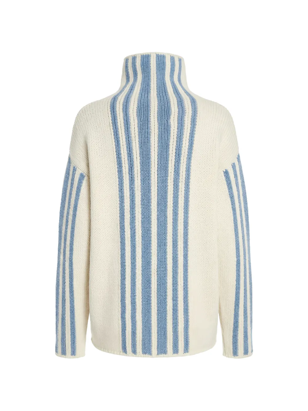 Malo Intarsia gebreide trui met hoge hals Wit