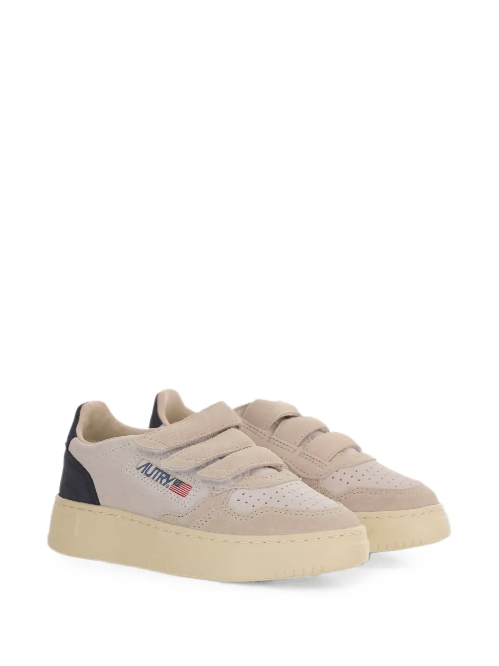 Autry Kids touch-strap suede sneakers Beige