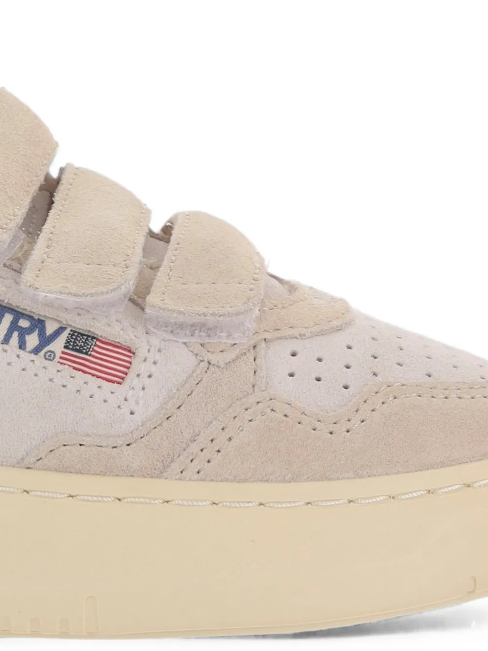 Autry Kids touch-strap suede sneakers Beige