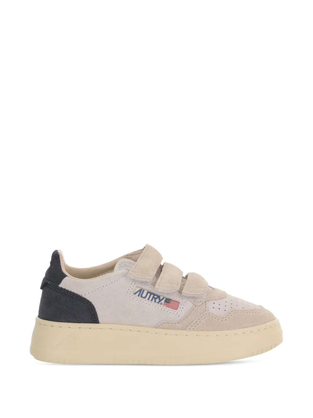 Autry Kids touch-strap suede sneakers Beige