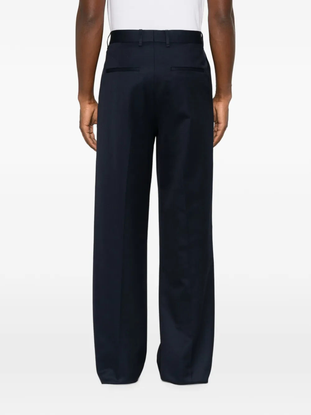 Lardini Plooibroek met wijde pijpen Blauw