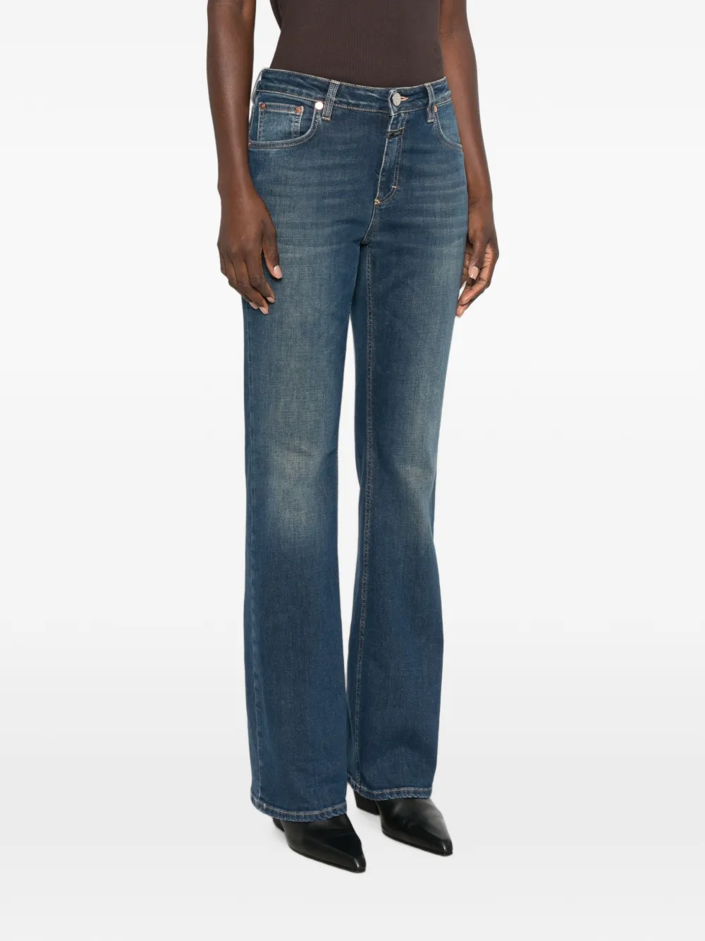 Closed Jovanna straight jeans met vervaagd effect Blauw