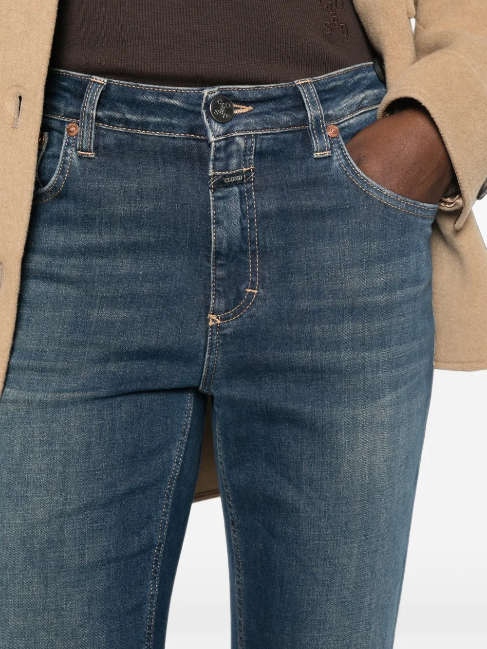Closed Jovanna straight jeans met vervaagd effect Blauw