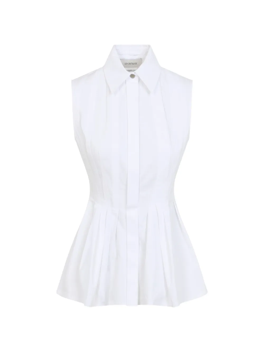 Max Mara sleeveless heavy cotton canvas shirt - optical white - Weiß