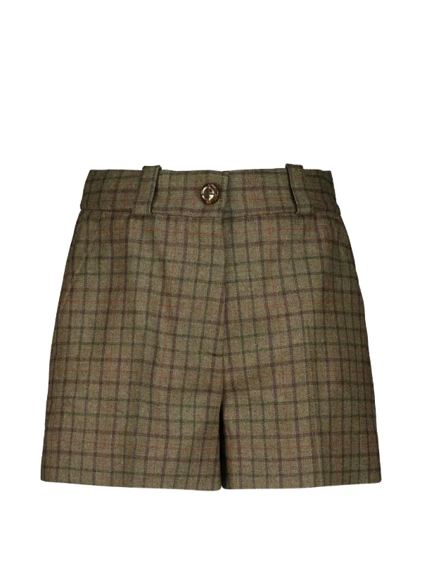BLAZÉ Milano Teke Check-pattern Shorts in Green