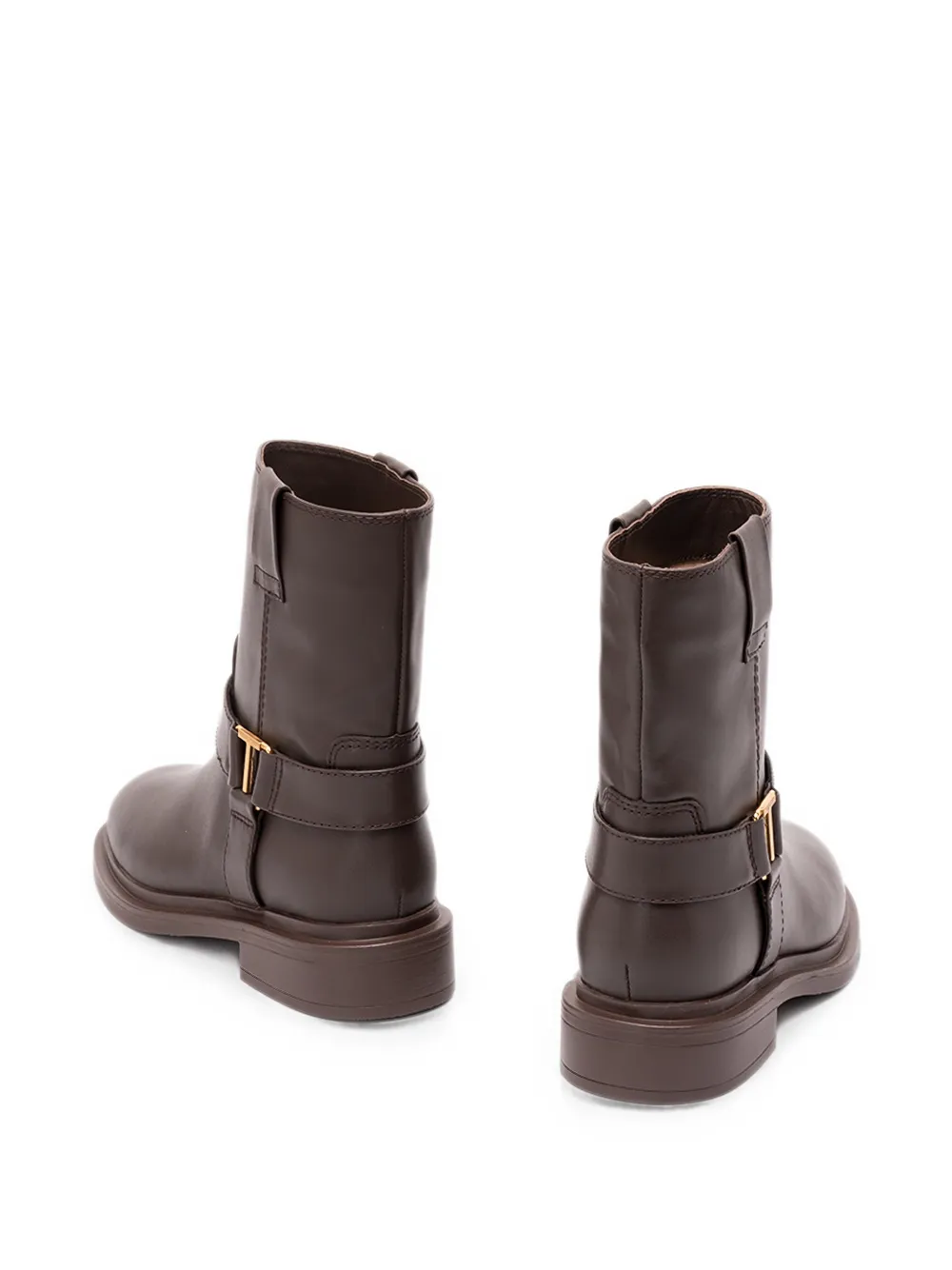 TWINSET logo-plaque buckle-fastening boots Bruin