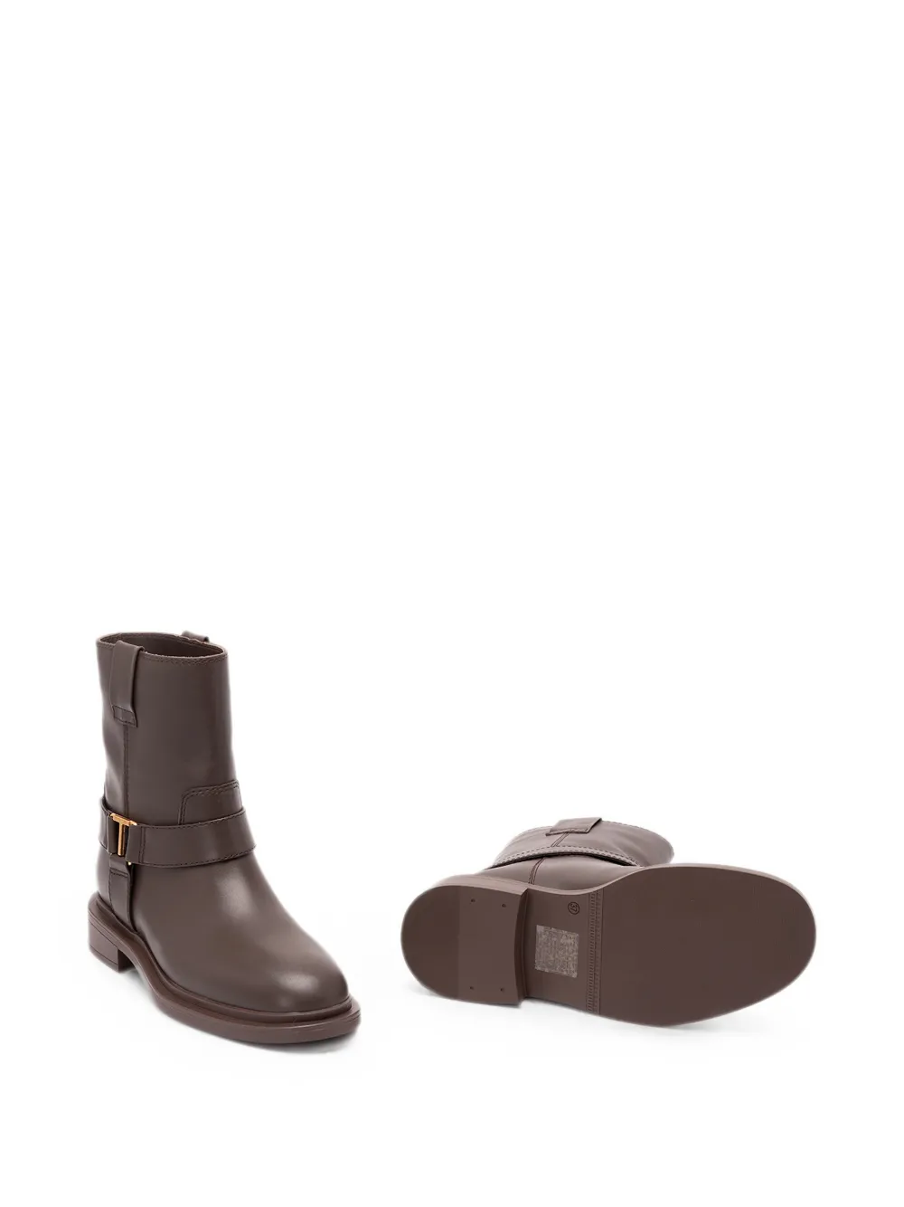 TWINSET logo-plaque buckle-fastening boots Bruin