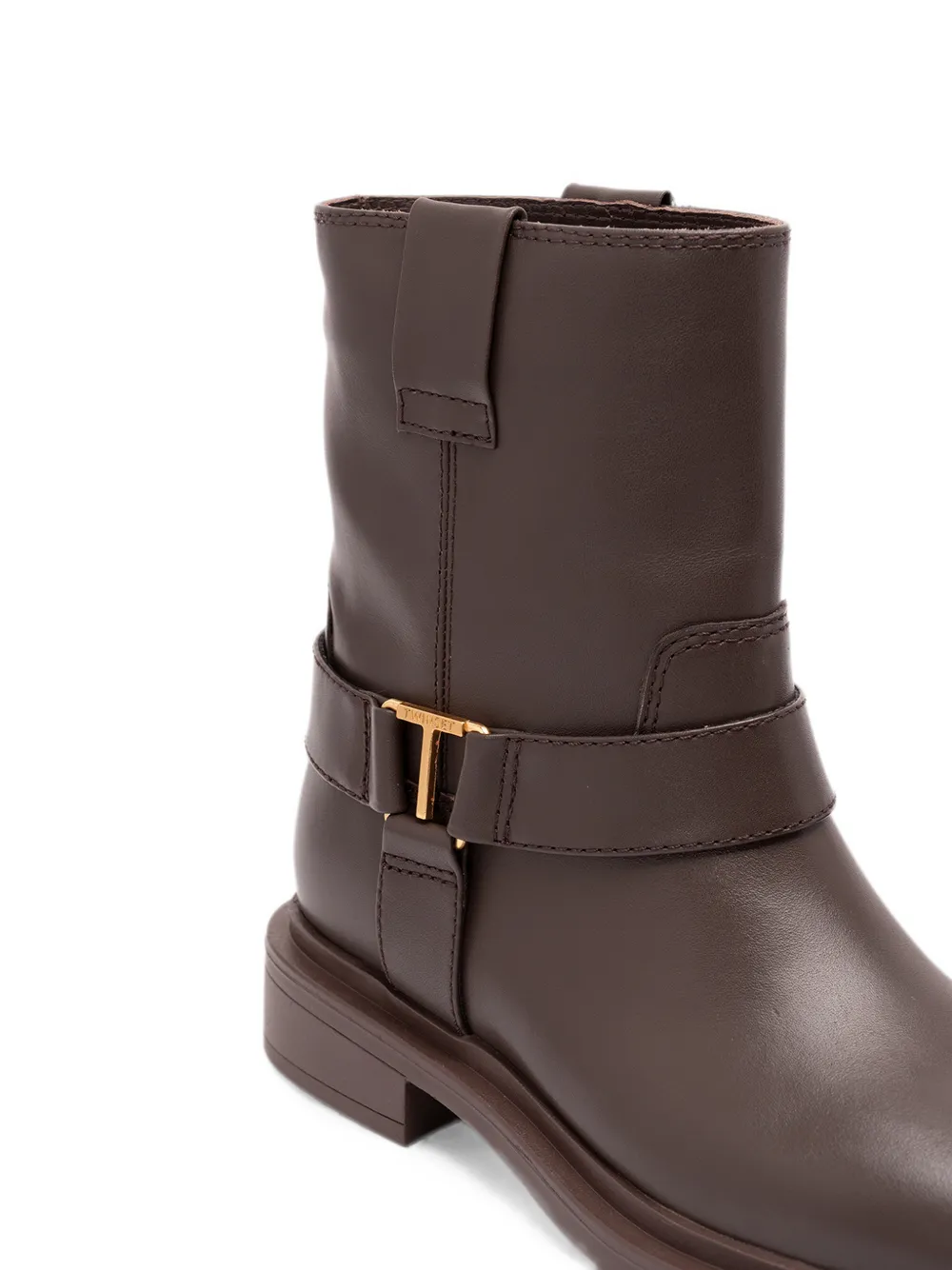 TWINSET logo-plaque buckle-fastening boots Bruin