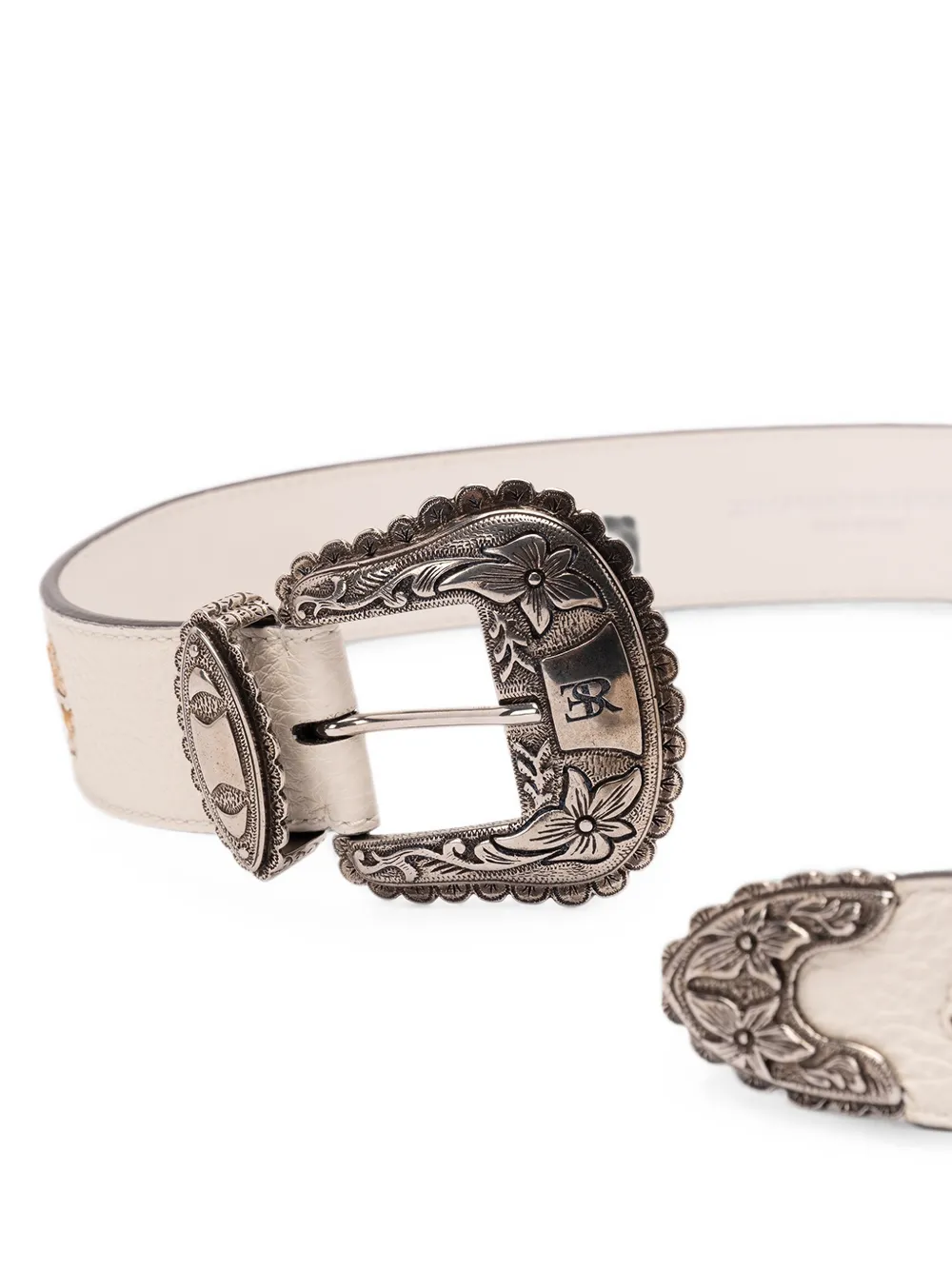 Ermanno Scervino Riem in western-stijl met geborduurde bloemen Beige