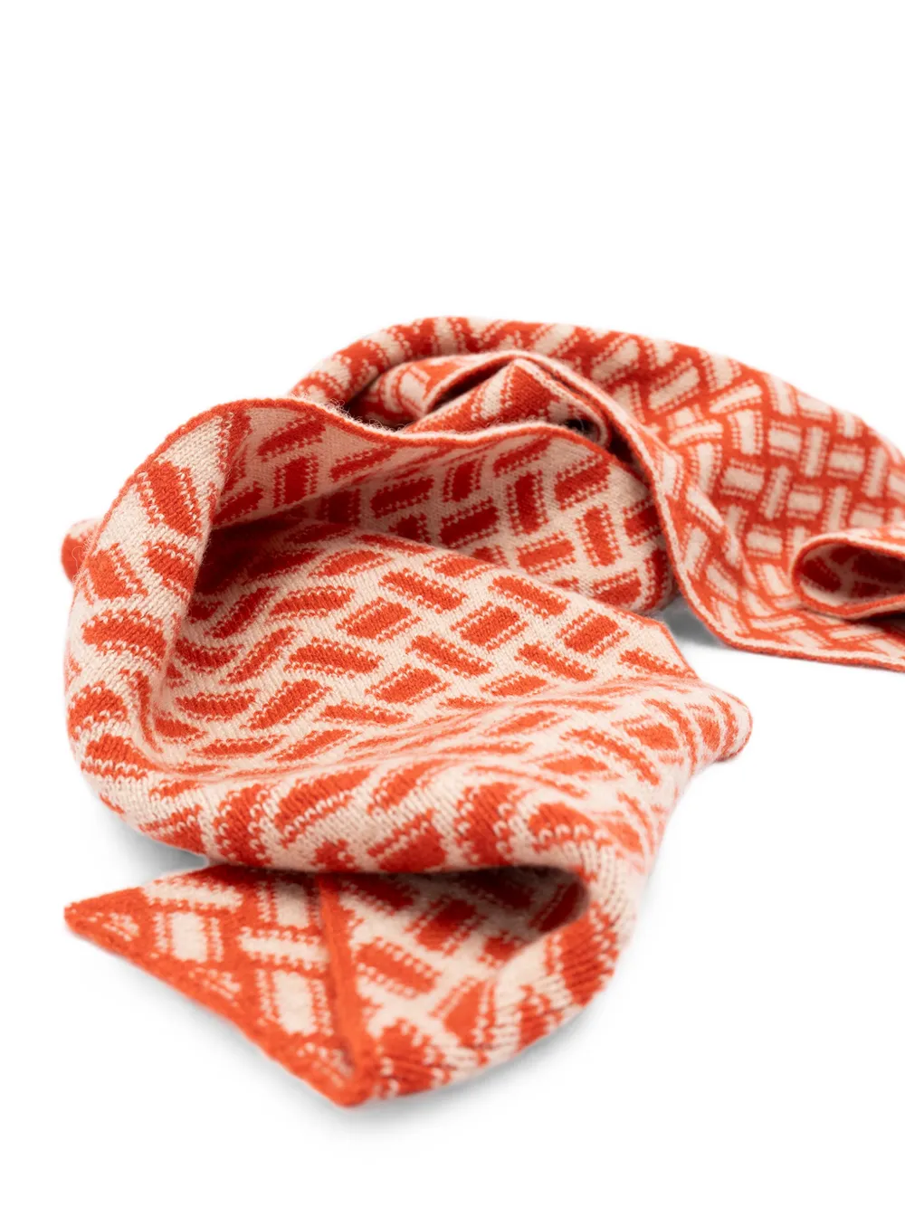 Drumohr Biscottino Geometric-pattern Scarf in Red, view 3