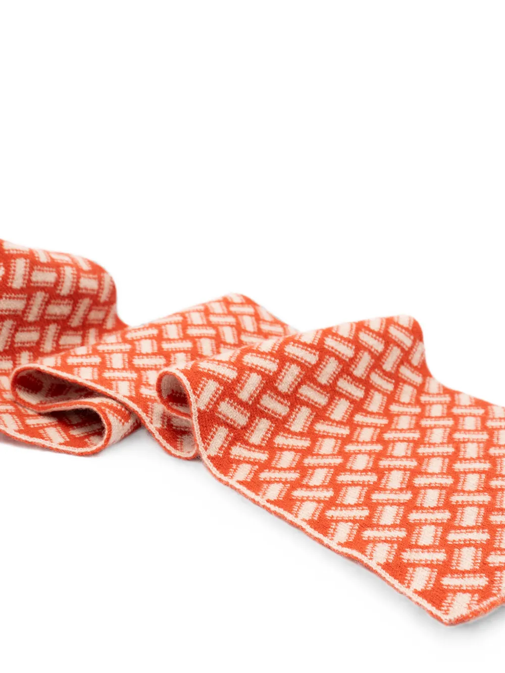 Drumohr Biscottino Geometric-pattern Scarf in Red, view 2