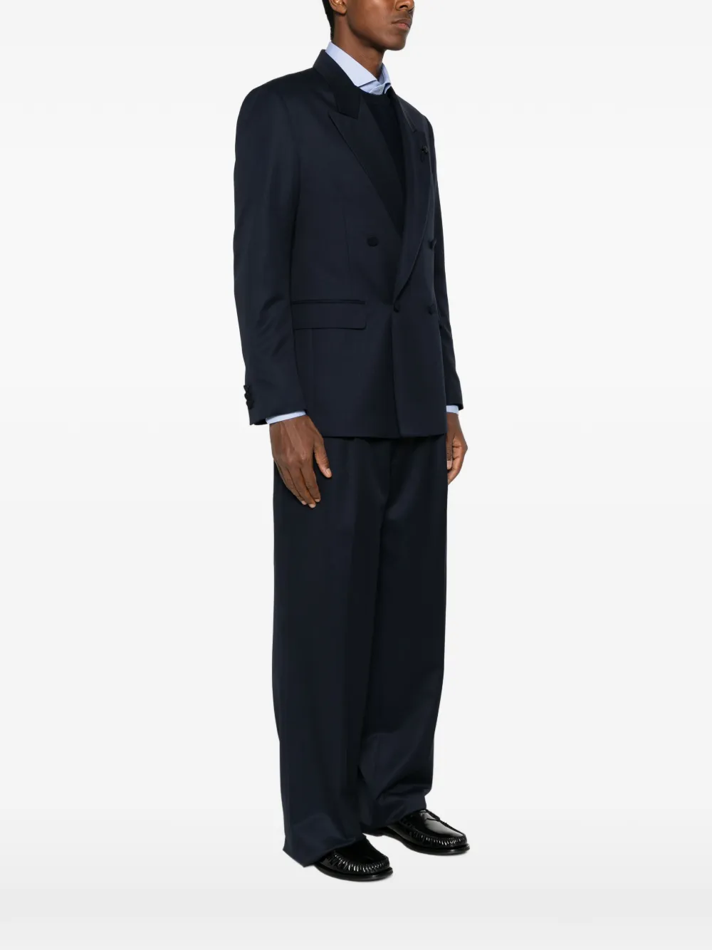Lardini Jack met puntige revers en dubbele rij knopen Blauw