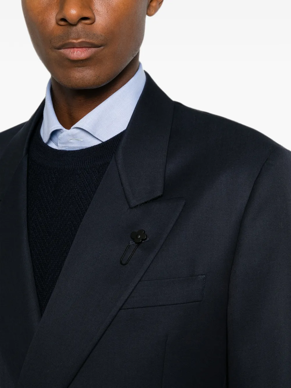 Lardini Jack met puntige revers en dubbele rij knopen Blauw
