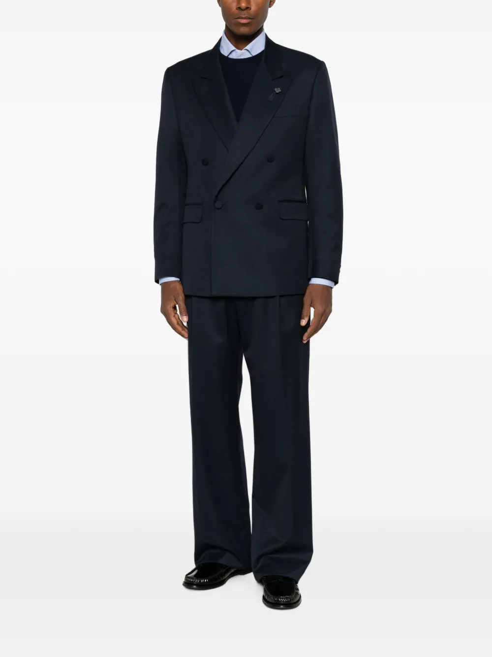 Lardini Jack met puntige revers en dubbele rij knopen Blauw