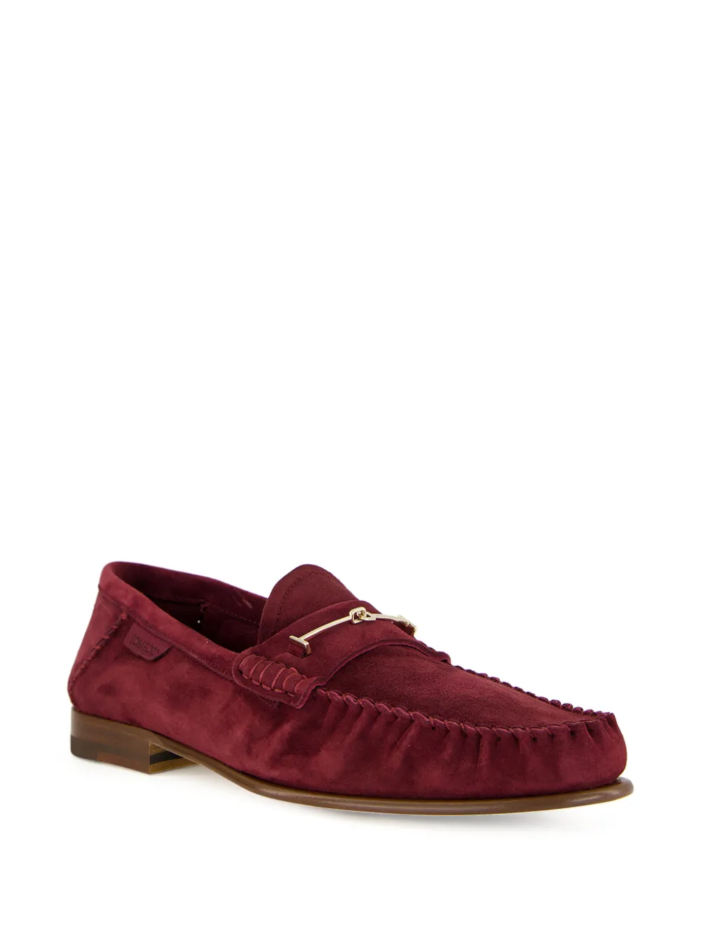 TOM FORD Suède loafers met T-bandje Rood