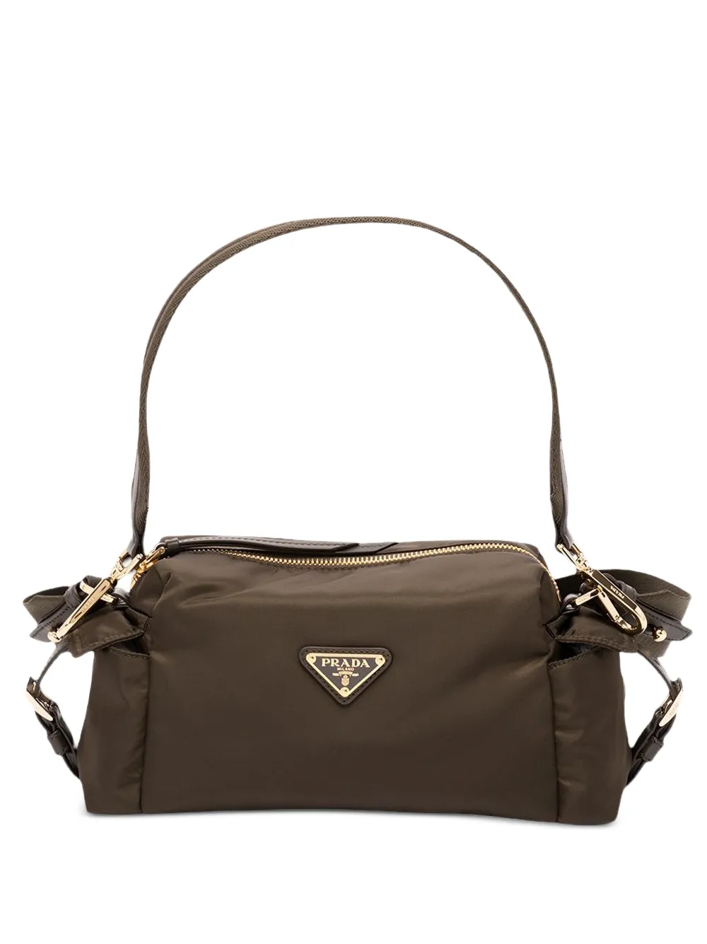 Prada Explore small Re-Nylon and leather shoulder bag - Marrone