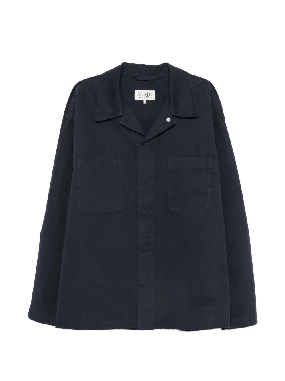 MM6 Maison Margiela concealed-fastening patch-pocket shirt jacket - Blu