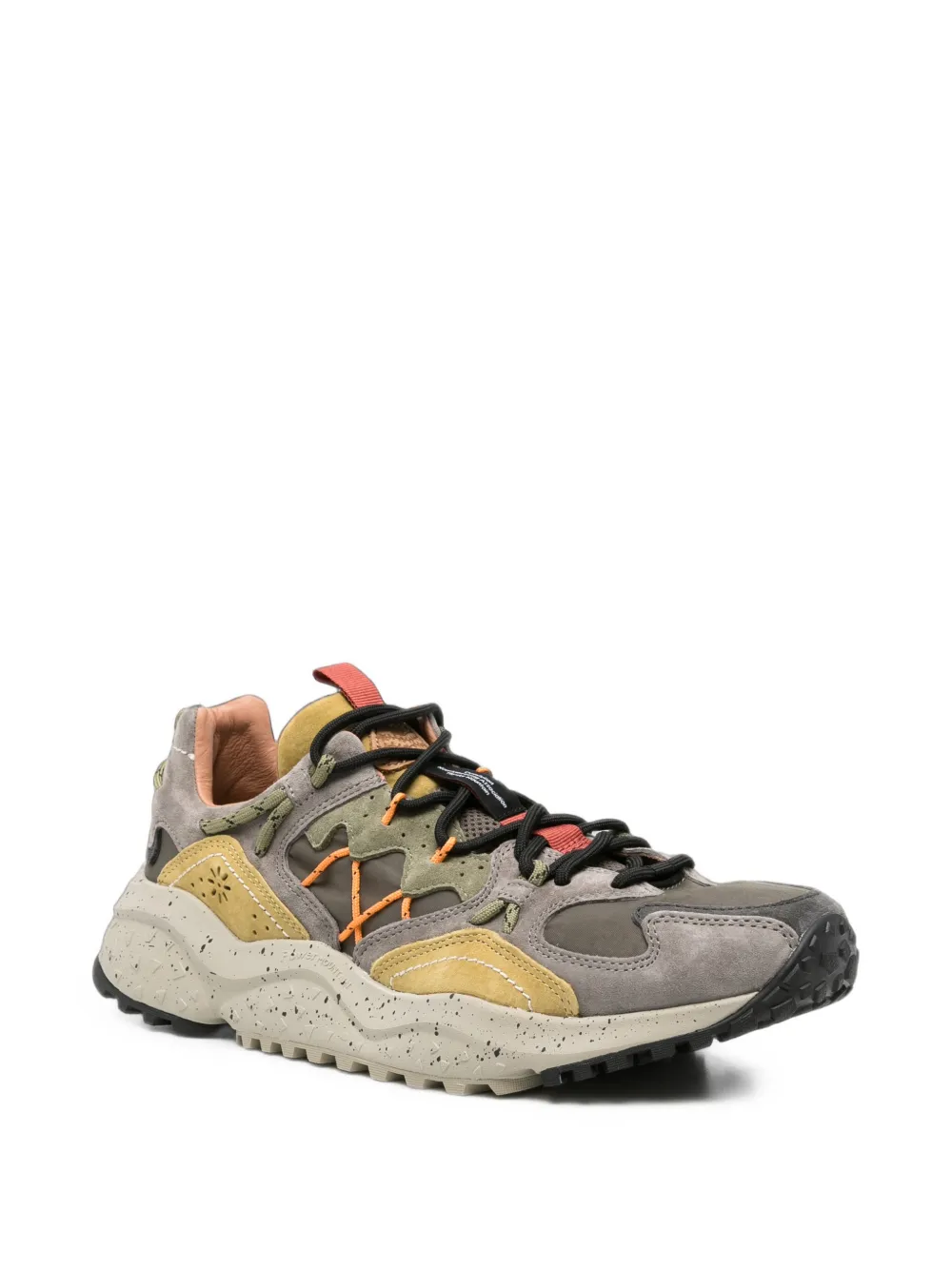 FLOWER MOUNTAIN Yamabushi suède sneakers met vlakken Grijs