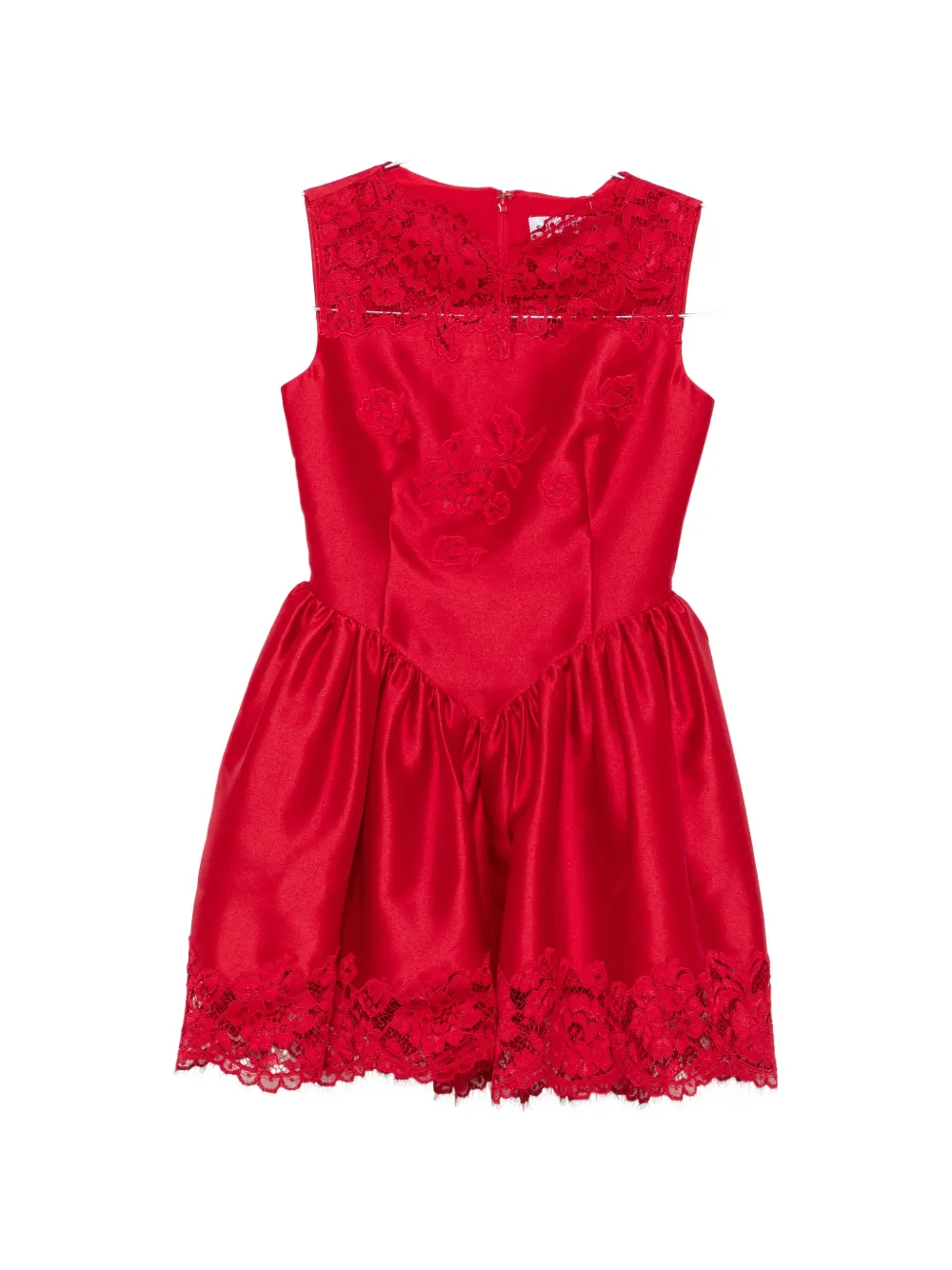 Self-Portrait lace-trim mini dress - Rot