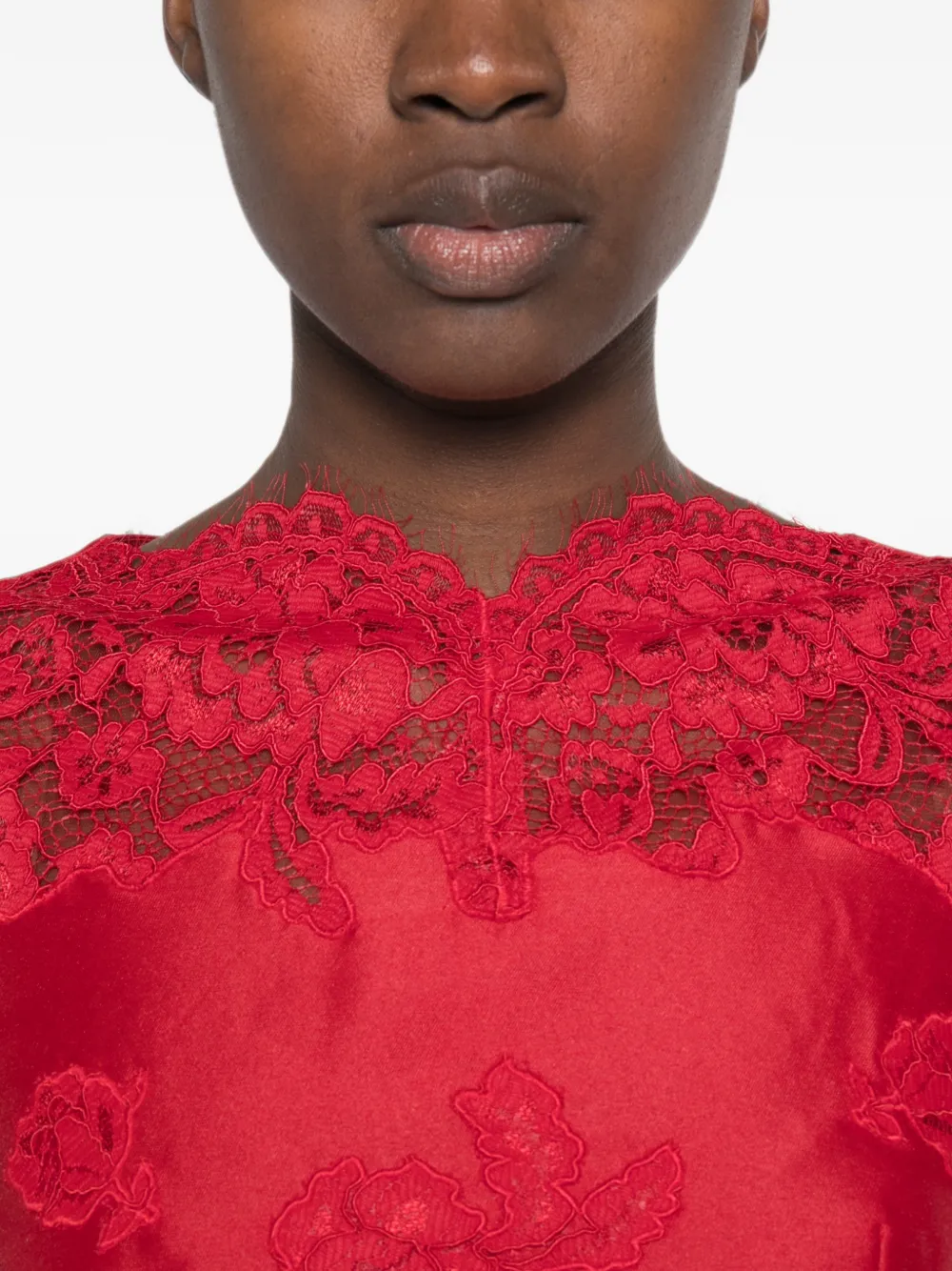 Self-Portrait Mini-jurk met kant Rood