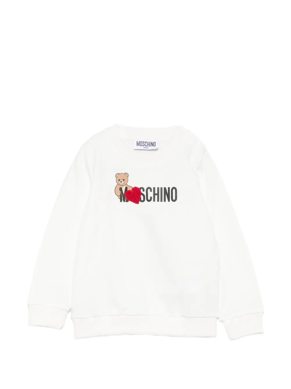 Moschino Kids Teddy Bear logo-print sweater - Bianco
