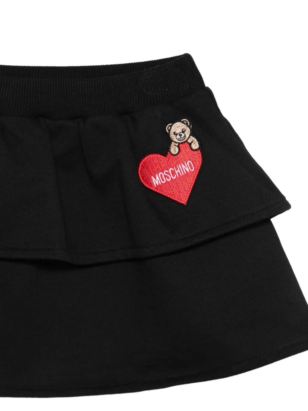 Moschino Kids Gelaagde rok met teddybeer-print Zwart