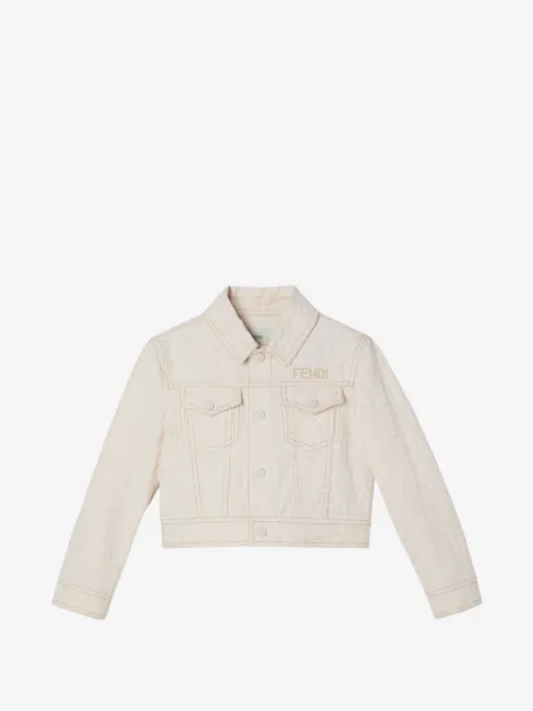 Fendi Kids FF logo-jacquard denim jacket