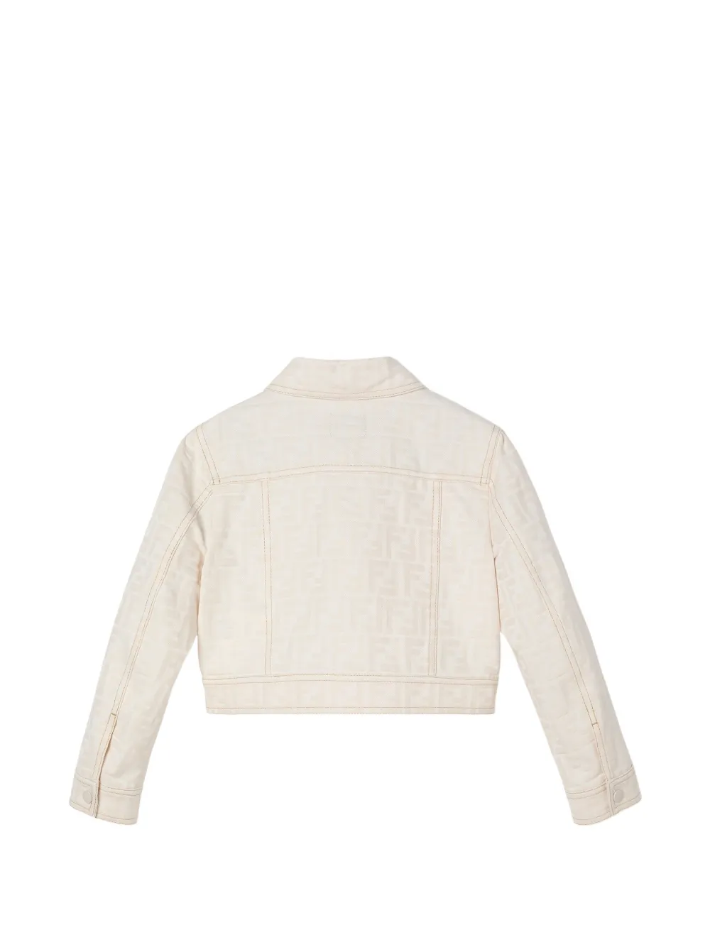 Fendi Kids Spijkerjack met FF logo-jacquard Beige