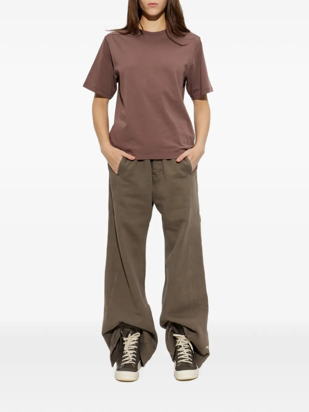 Rick Owens T-shirt met ronde hals Bruin