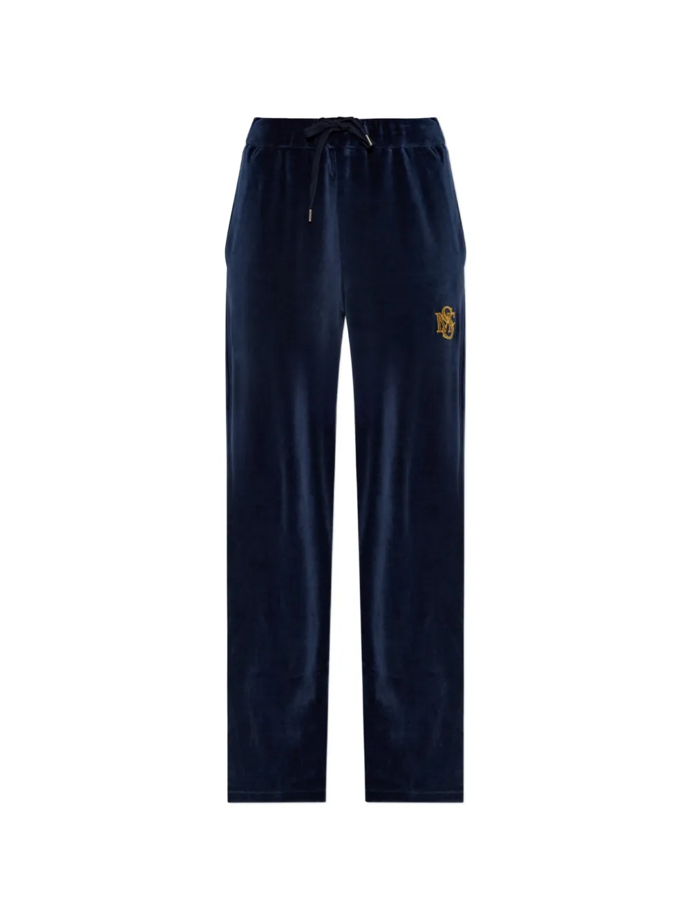 Stella McCartney velour logo-embroidered track pants - Blu