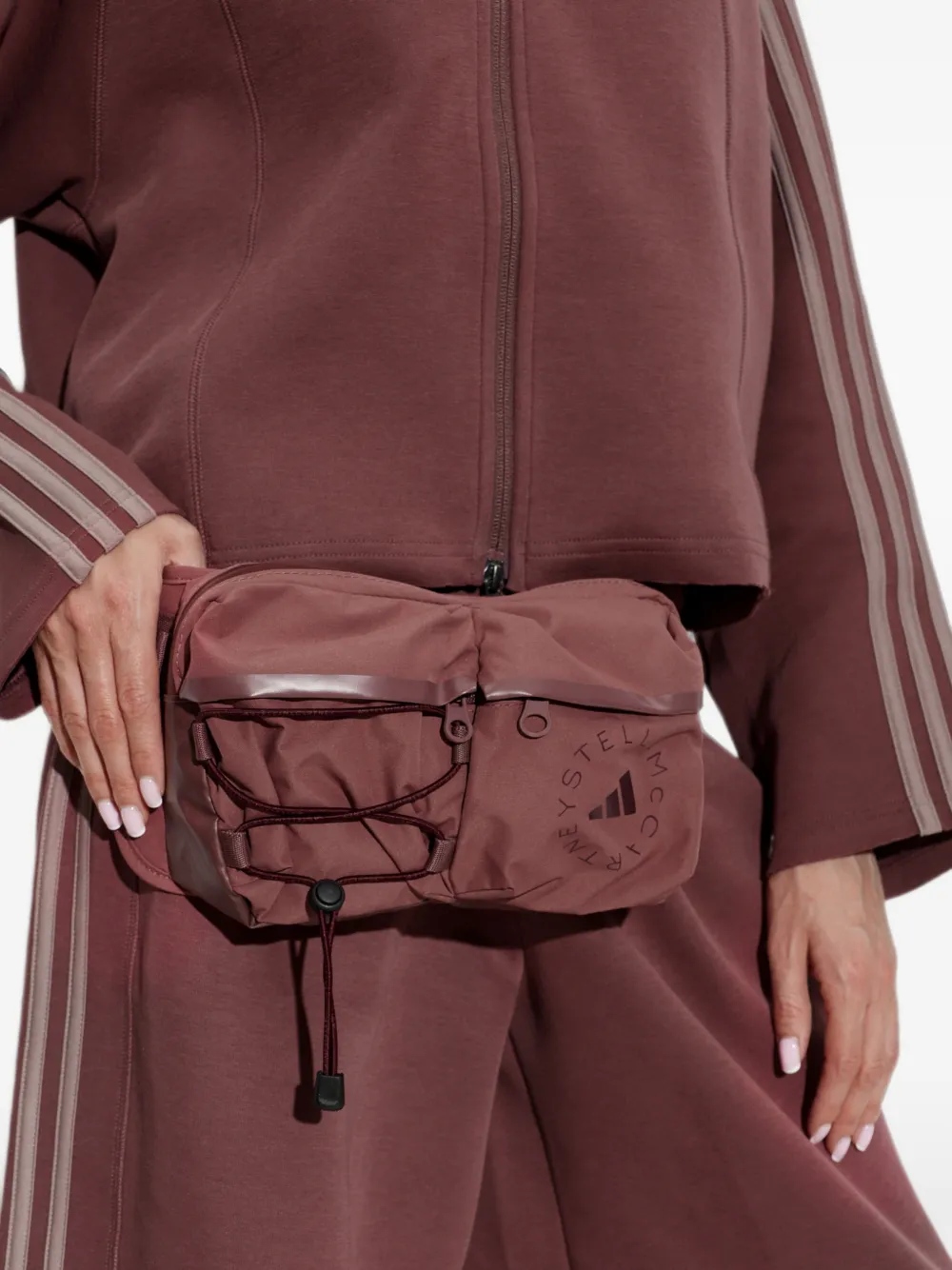 adidas by Stella McCartney Fanny Pack heuptas met bungee-koord en logoprint Rood