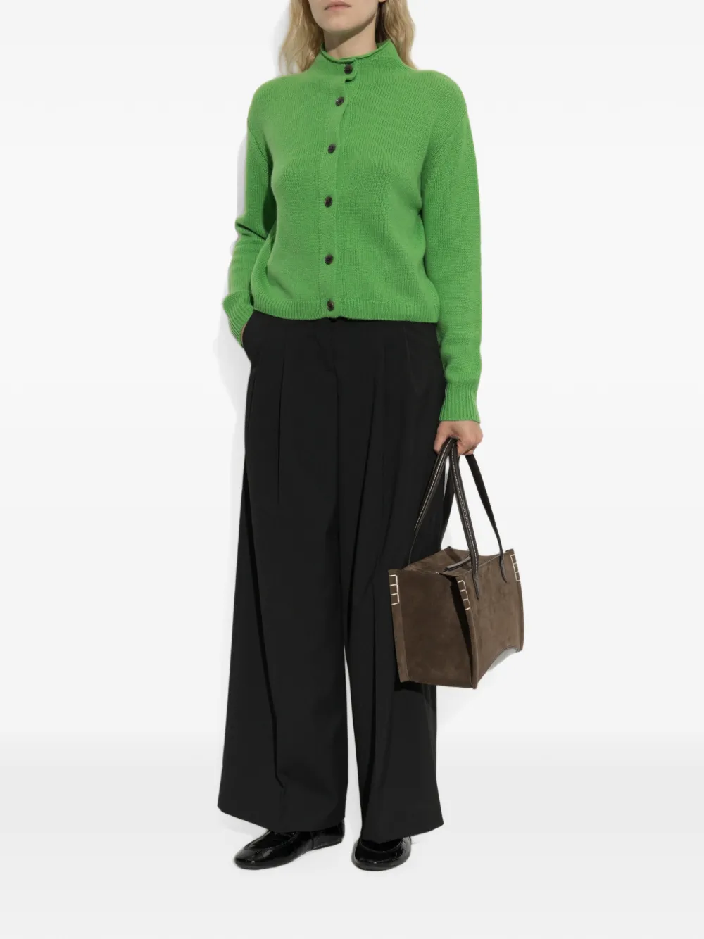 Lisa Yang Zirelle vest met hoge hals Groen