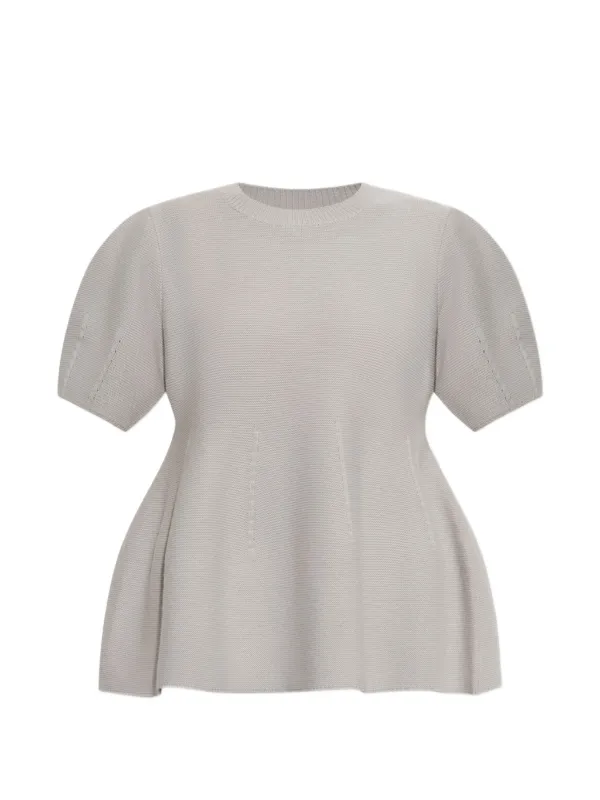 Lisa Yang Mella Puff-sleeve Top in Grey