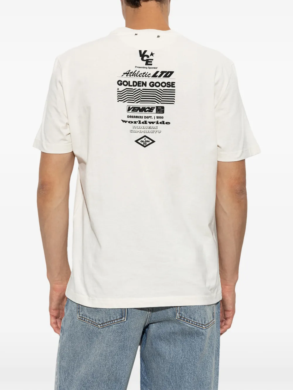 Golden Goose T-shirt met grafische print Beige