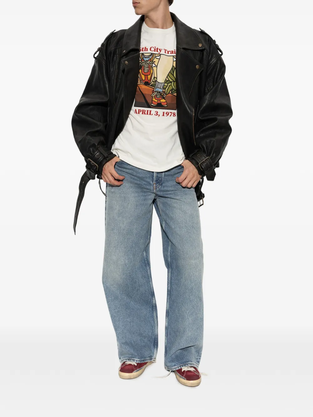 Golden Goose T-shirt met grafische print Beige