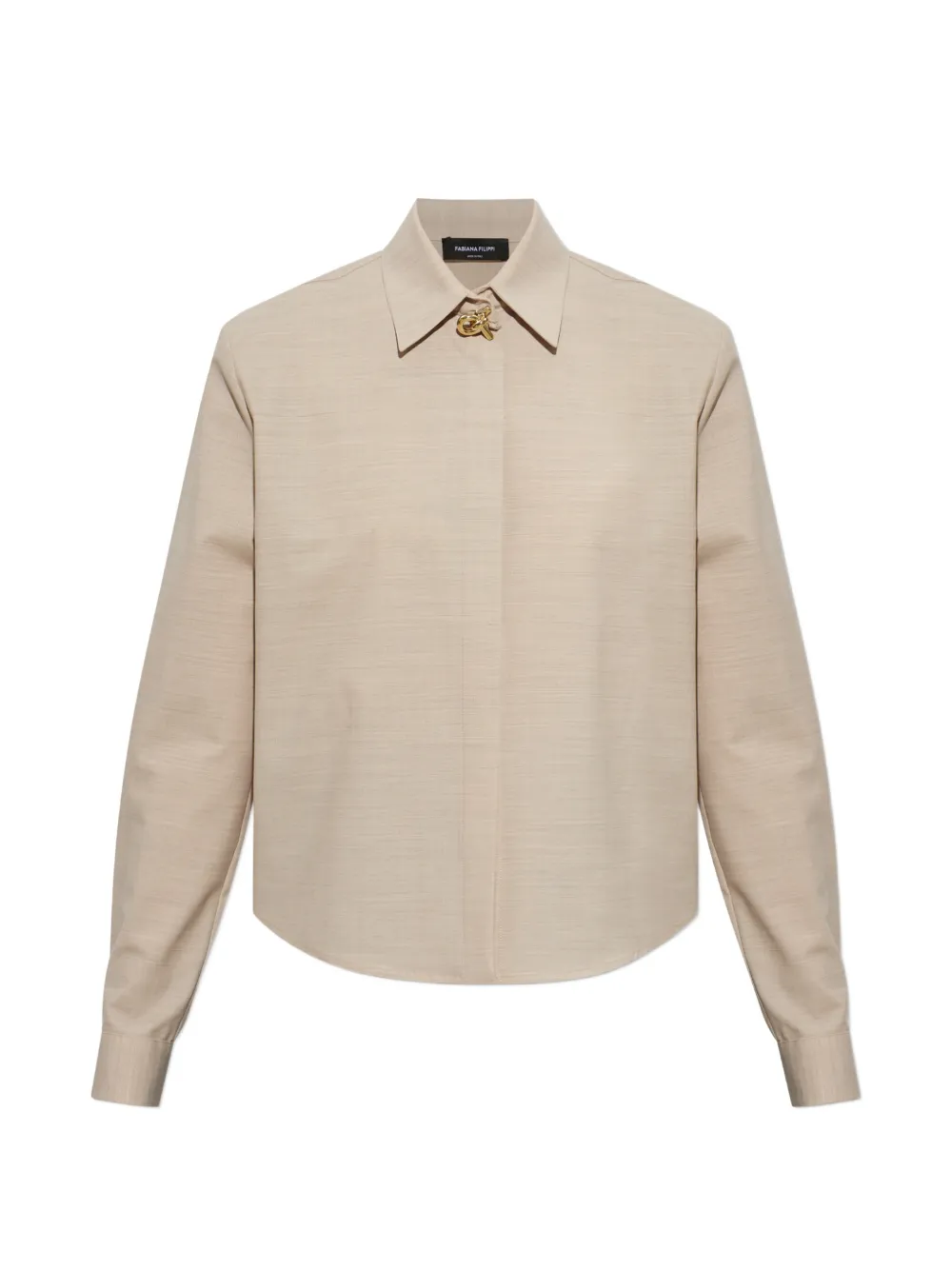 Fabiana Filippi Boxy knot-detail long-sleeve shirt - Toni neutri
