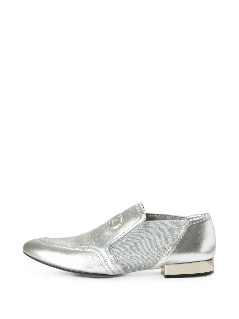 Ferragamo Mocassini Jayda S Gancini goffrati - Argento