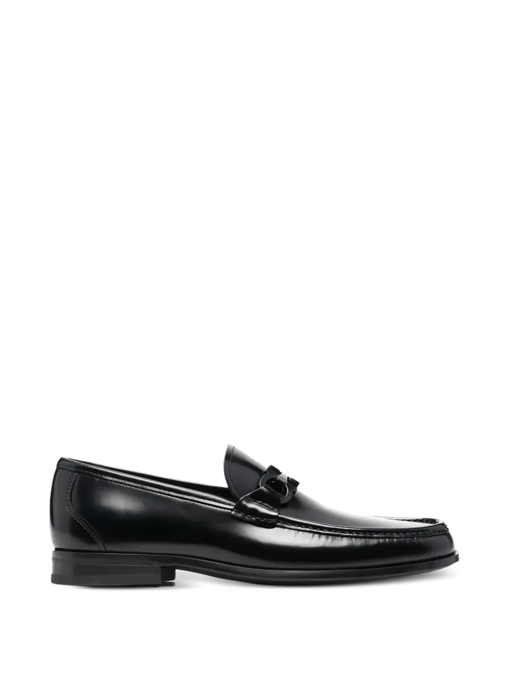 Ferragamo Gancini leather loafers Zwart