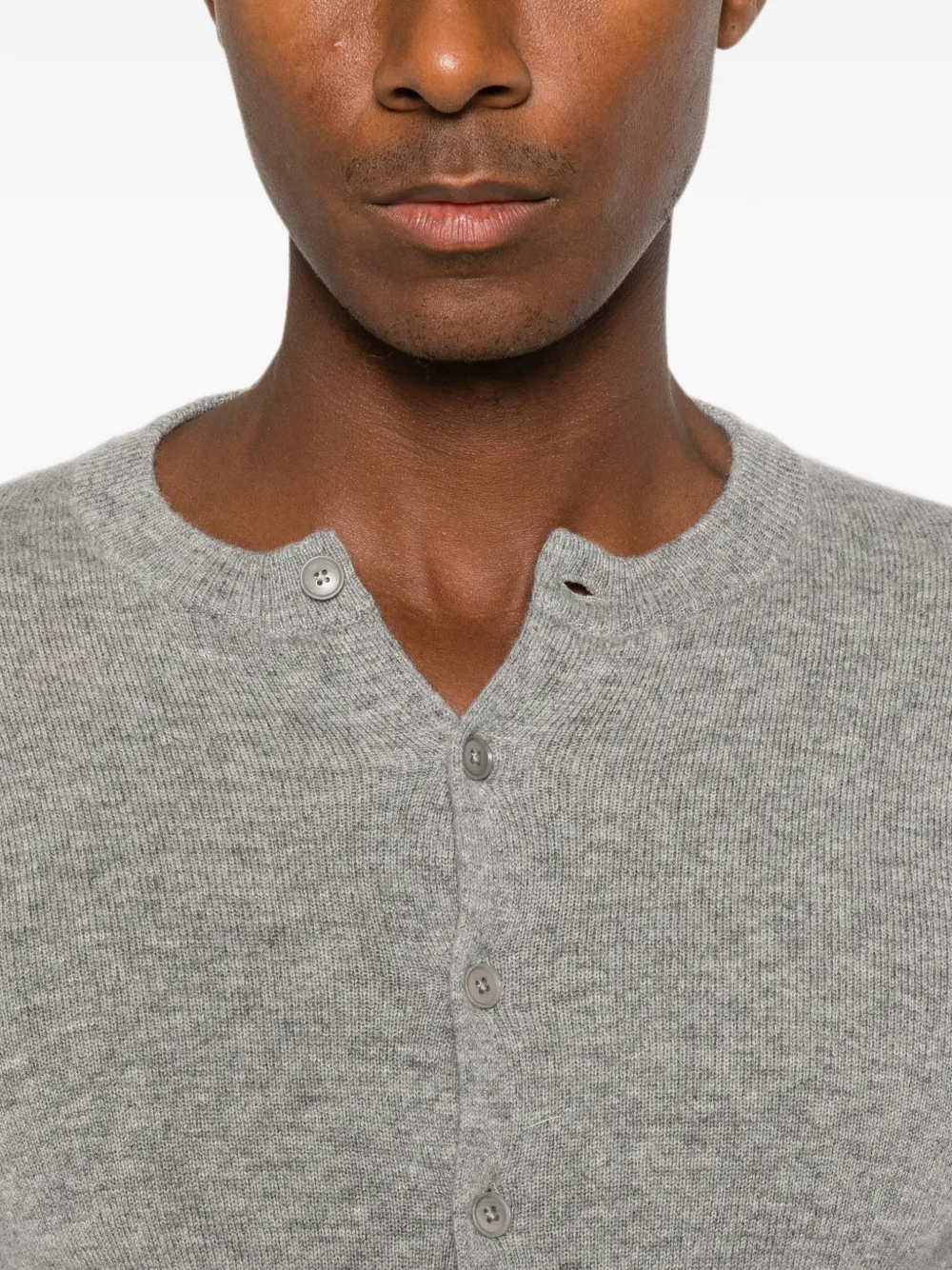 extreme cashmere Little 2 Button-up Slim-fit Cardigan in Grey, view 5