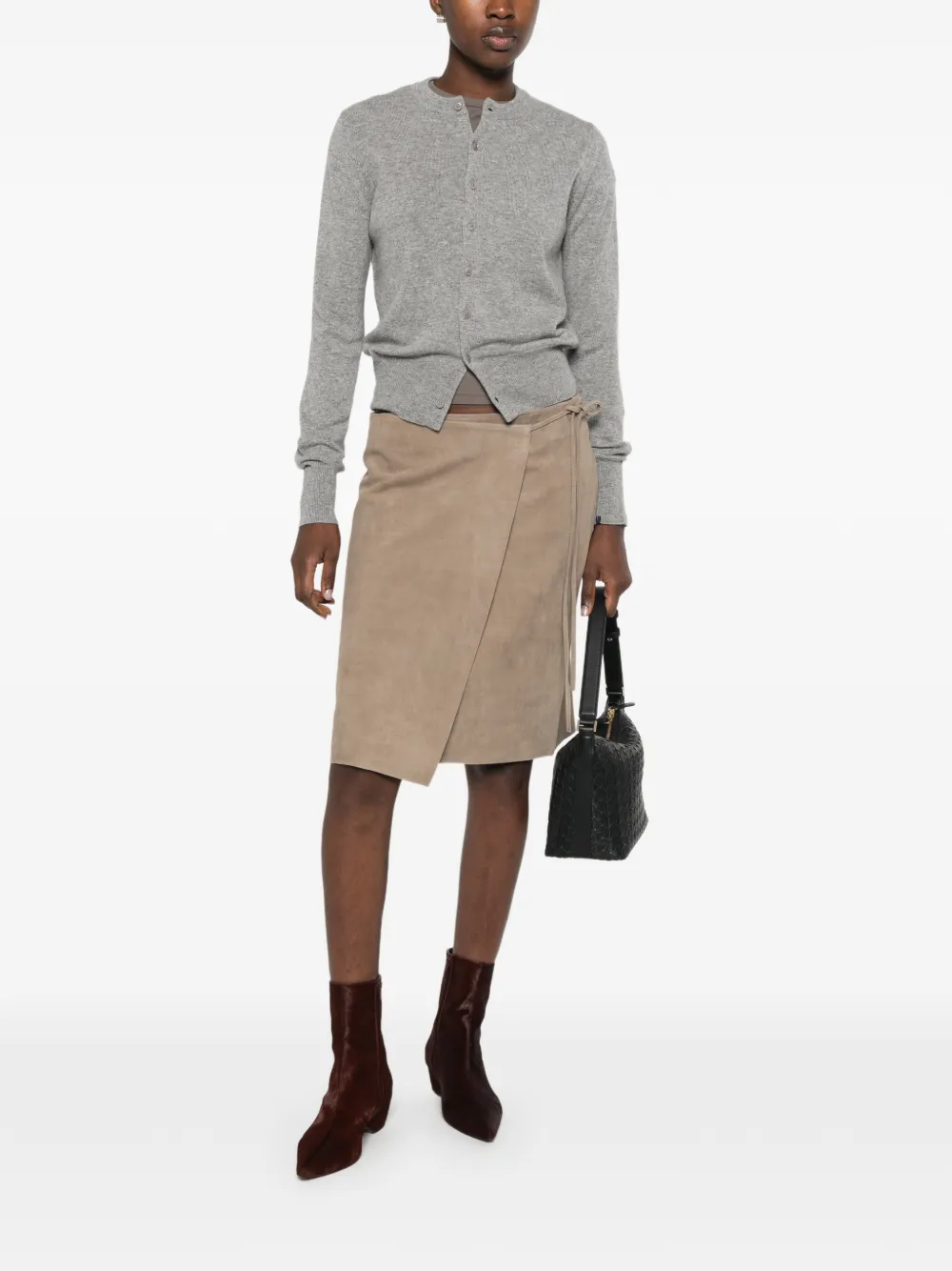 extreme cashmere Little 2 Button-up Slim-fit Cardigan in Grey, view 3