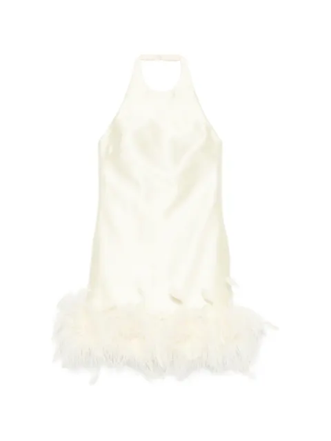 Self-Portrait feather-trim mini  dress