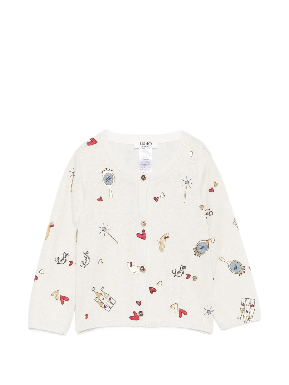 Liu Jo Kids Cardigan con stampa grafica - Toni neutri